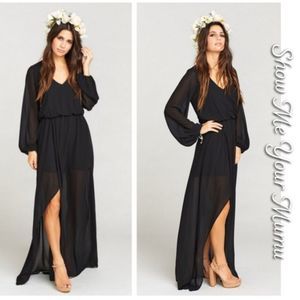 NWOT Show Me Your MuMu Jocelyn Black Maxi Dress